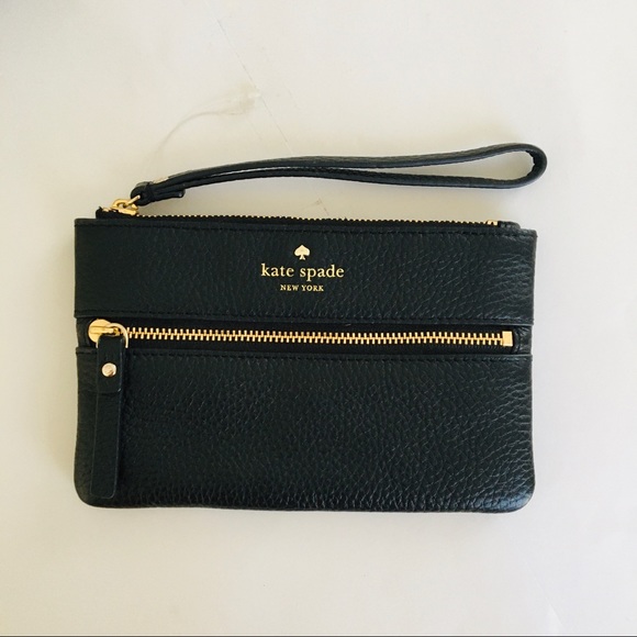 kate spade Handbags - Kate Spade Black Pebble Leather Cobble Hill Bee Wristlet/Wallet